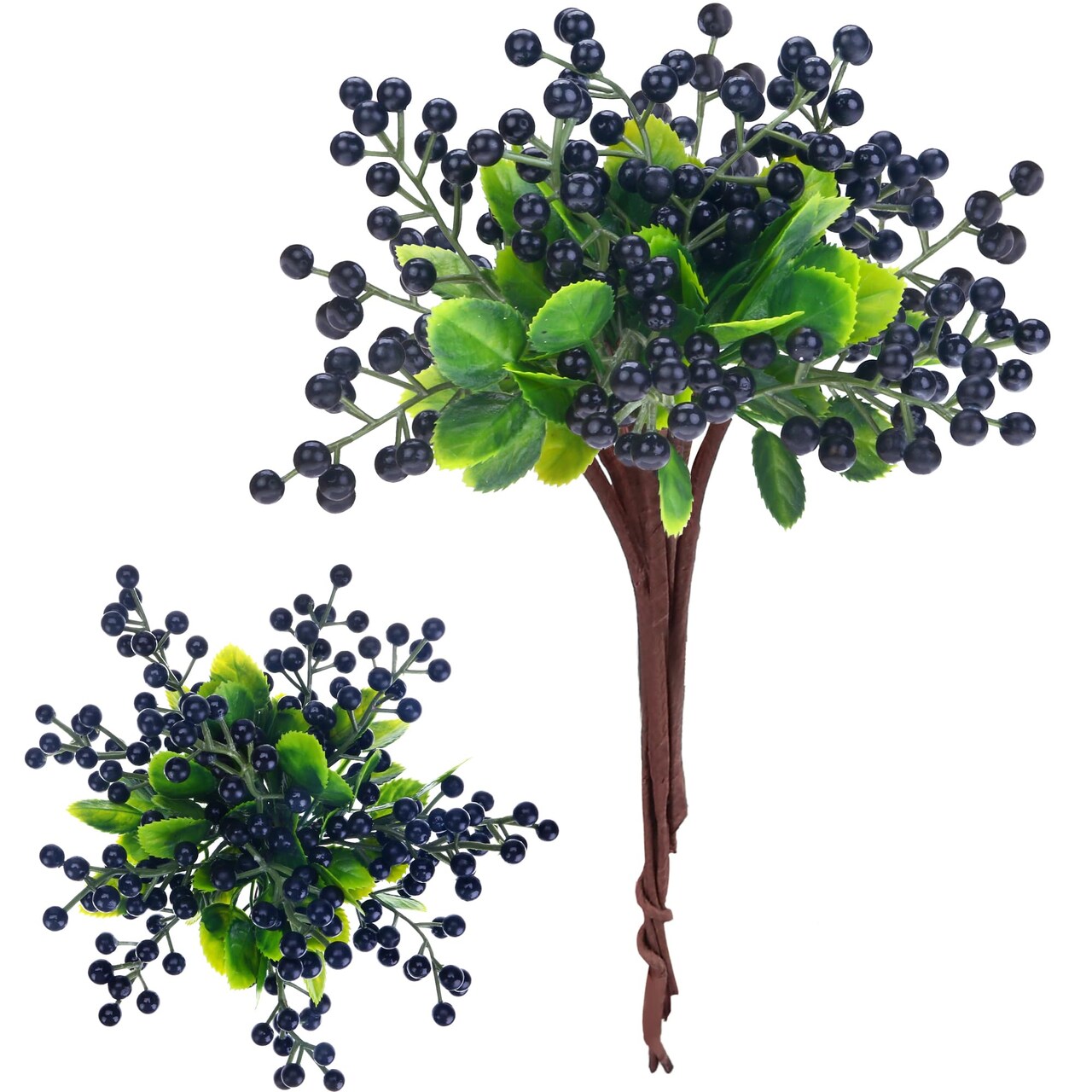Arts 6 Pack Artificial Black Berry Stems Fake Holly Berries Halloween Picks for Xmas Tree Ornaments DIY Wreath Vase Holiday Home Decor